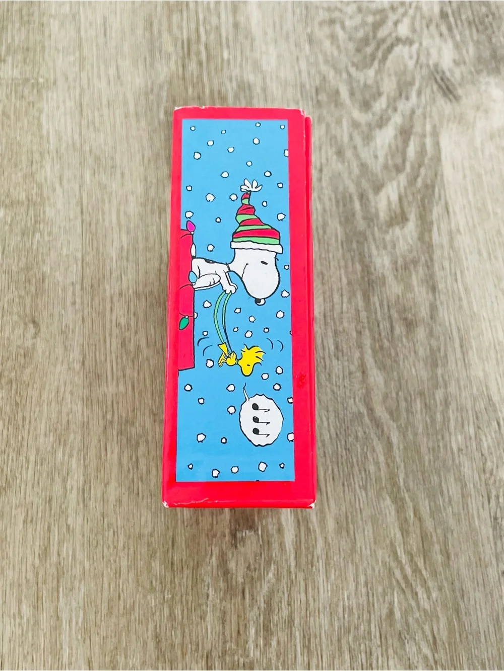 Peanuts Holiday Puzzle Box with Bright Red and Blue Artwork